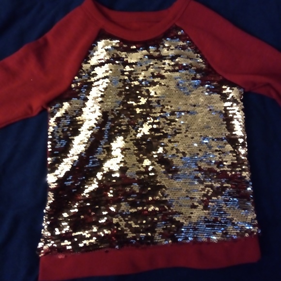 Girls Sequins Spots XS (4/5) Red Sweater - Picture 5 of 8